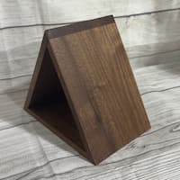 Triangular walnut book holder