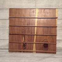Cedar challenge coin display - shelves detail, no coins