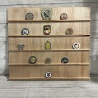 Challenge coin display - front view with coins