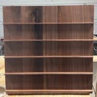 Walnut challenge coin display - front view, no coins