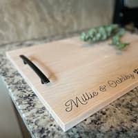 Soft maple charcuterie board, angled view