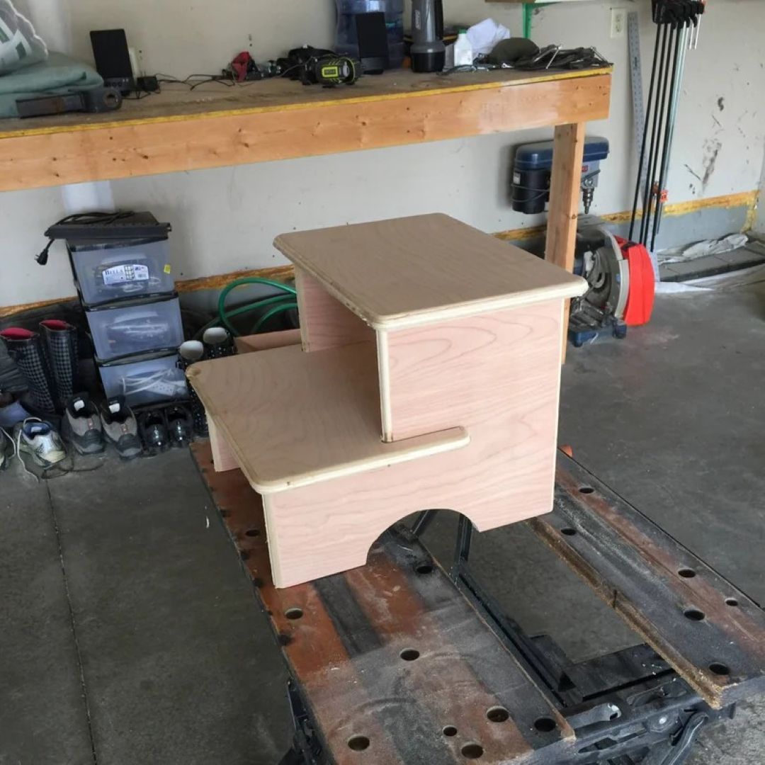 Small wooden step stool