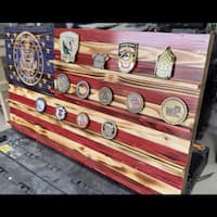 US flag coin display - angled view