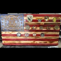 US flag coin display, with coins